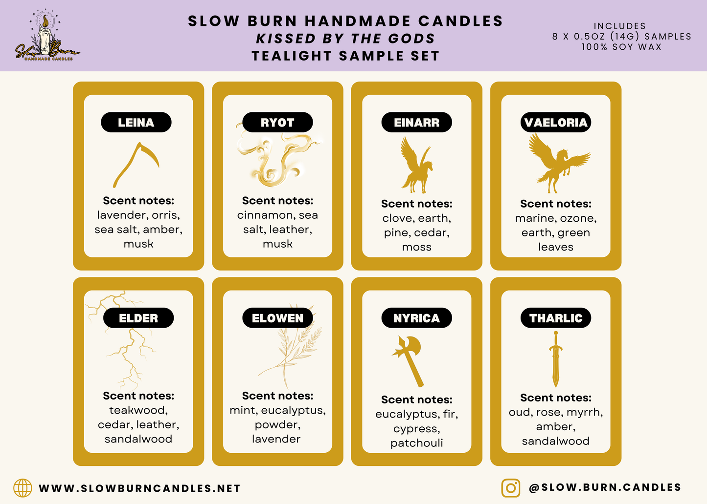 Kissed by the Gods Tealight Sample Set