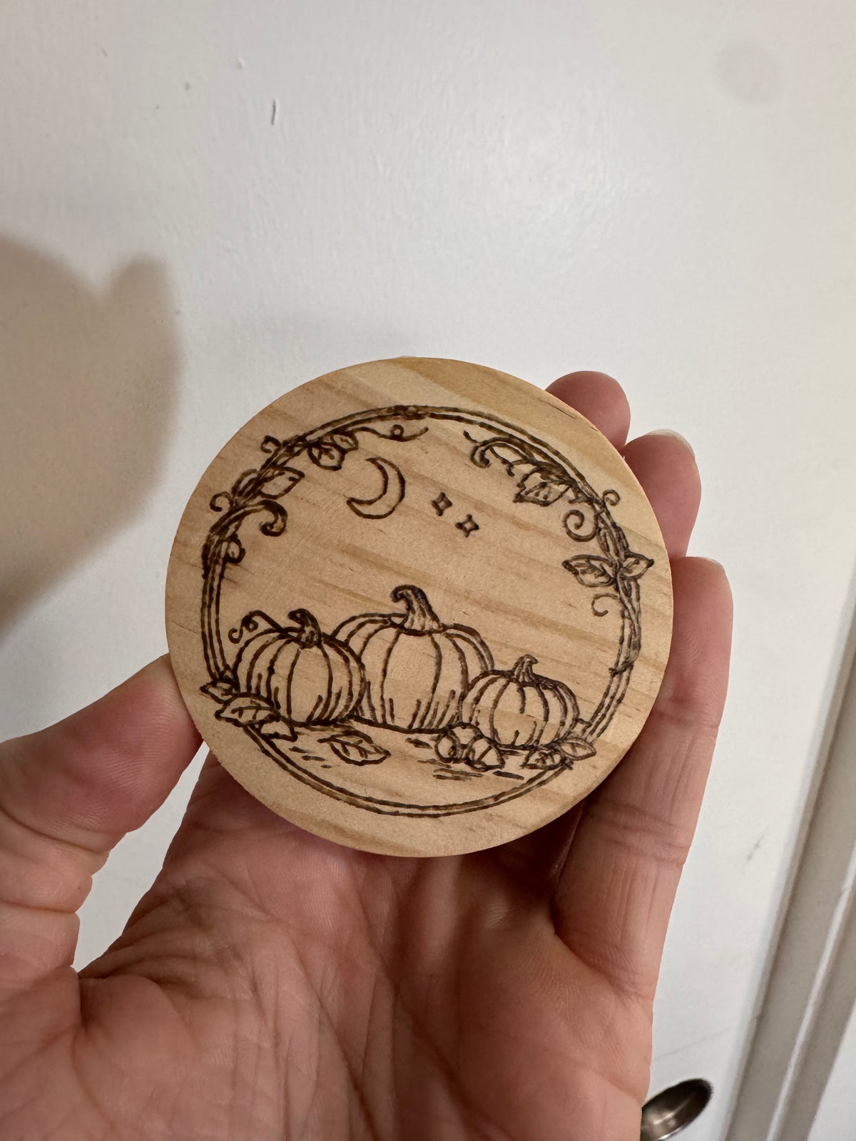 Autumn Drop Wood-Burned Lids (for 5oz candles only)