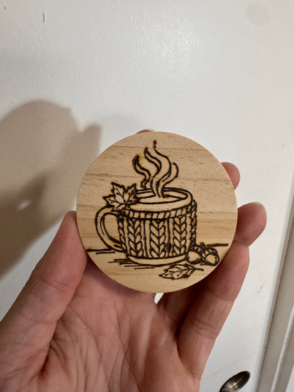 Autumn Drop Wood-Burned Lids (for 5oz candles only)